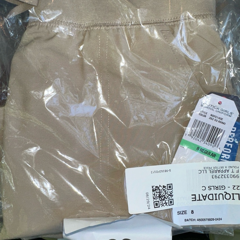 NWT Nautica Youth Girls School Uniform Pull On Skort Size 8 Khaki